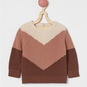 Organic Cotton Newborn color blocked baby sweater